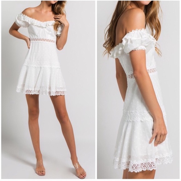 ‼️LAST ONE‼️Off the shoulder White Dress - Picture 4 of 7